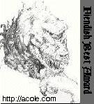 Fiendish Best Award badge from acole.com with a pencil drawing of a snarling beast
